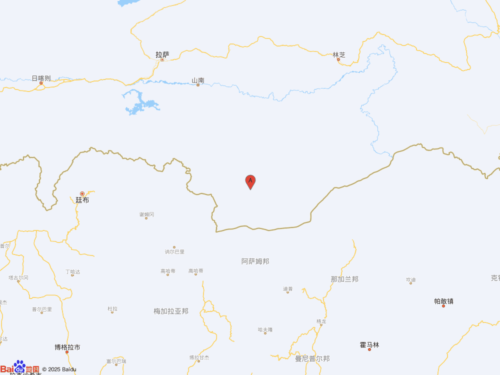 西藏山南市错那市（北纬27.59度，东经92.74度）发生3.5级地震